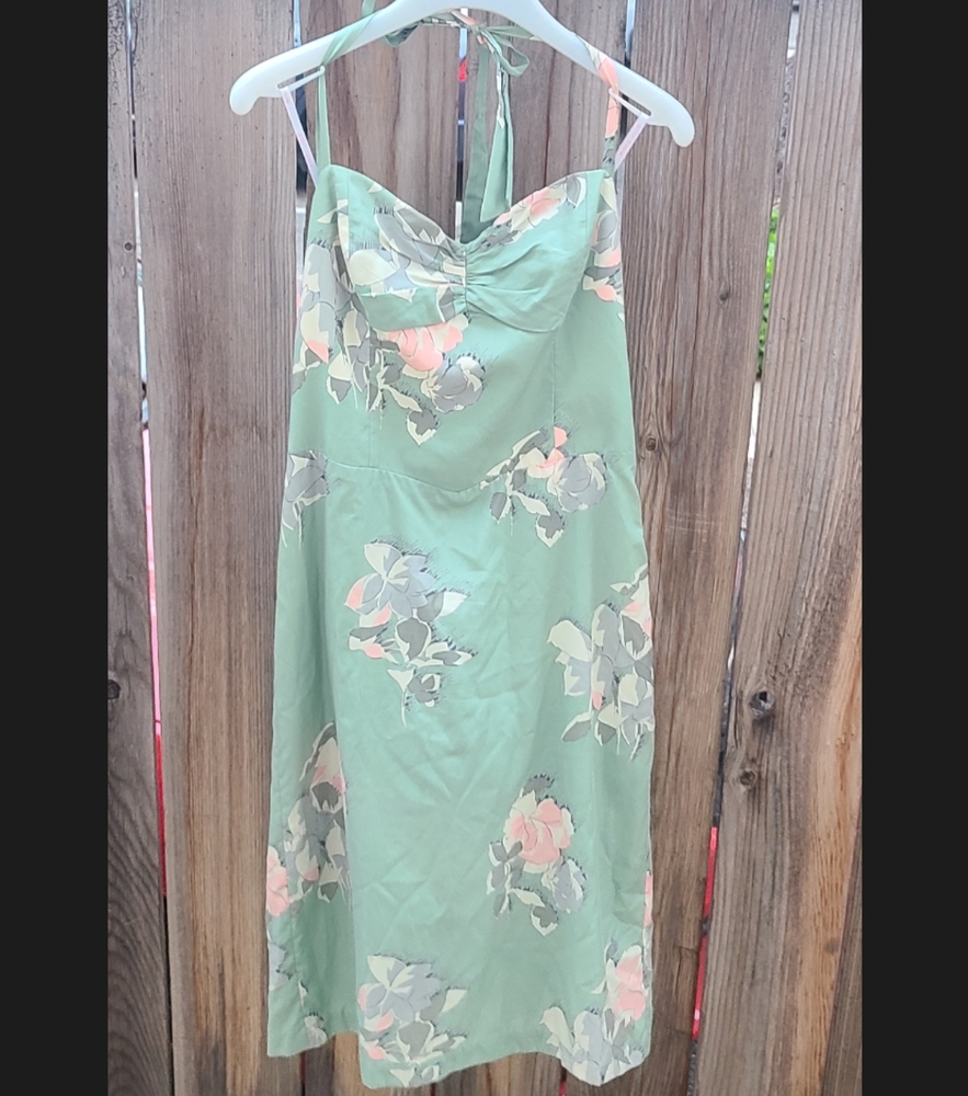 Betsey Johnson Silk/Cotton Floral Halter Dress